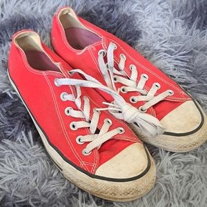 Red ankle sneakers